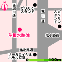 芹根水跡碑の所在地図