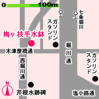梅ヶ枝手水鉢の所在地図