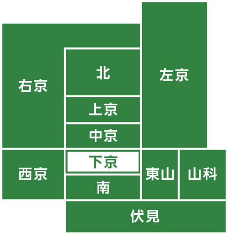 京都市の中の下京区の位置