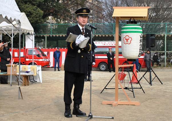 式典の進行を担当した本団の中野副団長です