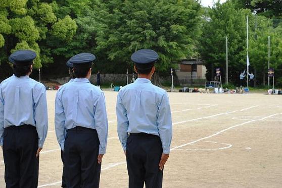 国旗掲揚の模様です
