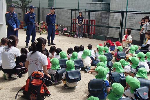 若林保育園避難訓練の様子