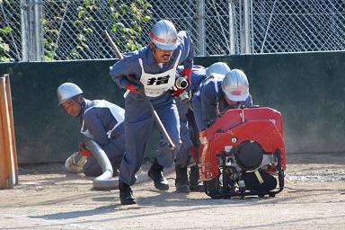 小型動力ポンプ操法訓練