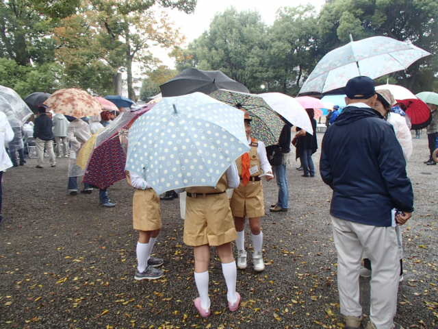 会場内で啓発