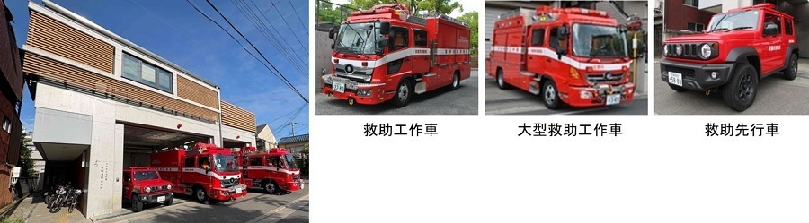 紫明消防出張所と車両