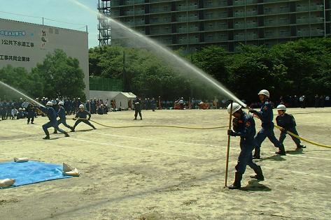 小型動力ポンプ操法訓練