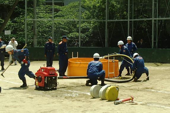 小型動力ポンプ操法訓練