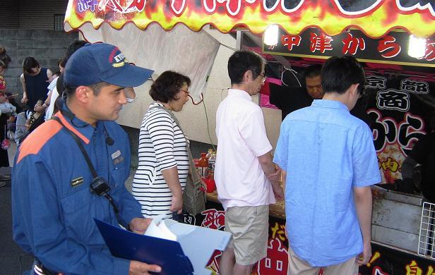 露店に対する火災予防指導