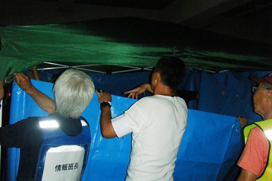 仮設トイレ設営訓練