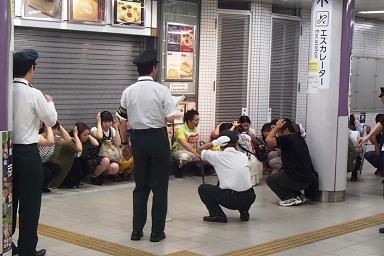 帰宅困難者避難誘導訓練