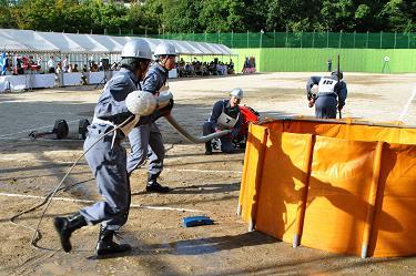 小型動力ポンプ操法訓練