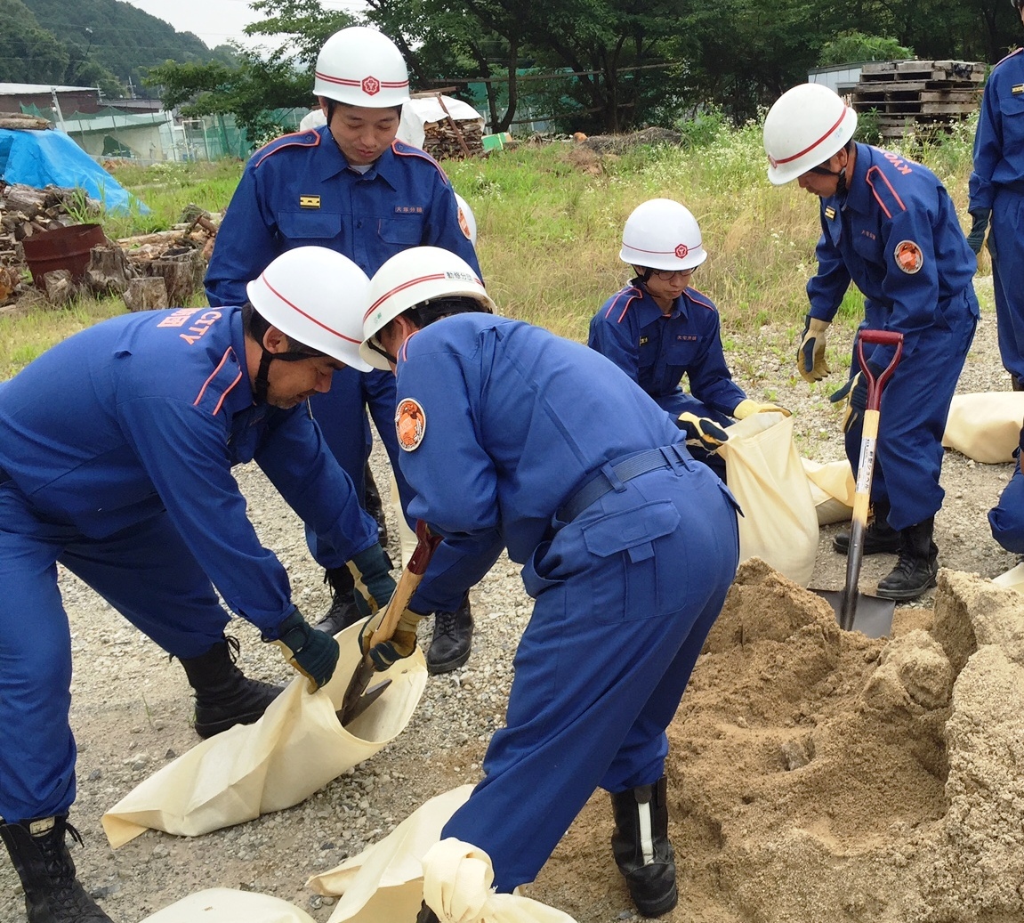 山科消防団水災訓練