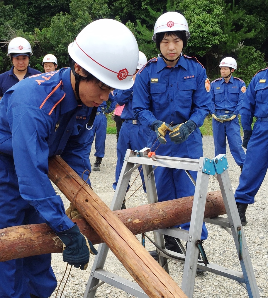 山科消防団水災訓練