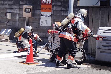 山科第2消防隊の訓練