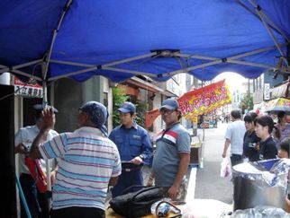 露店に対する火災予防指導