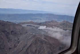 阿蘇山上空から撮影