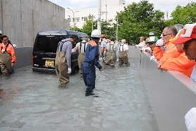 自主防災組織による水災害体験訓練