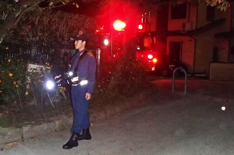消防車両による啓発