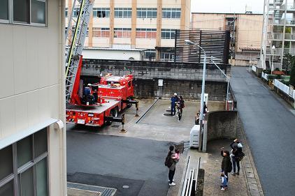 大型はしご自動車見学