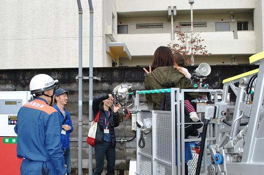 大型はしご自動車見学