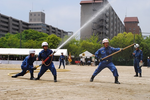 実放水訓練の様子