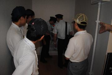 屋内消火栓の説明を受けました。