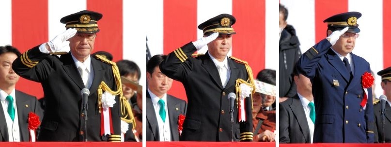京都市長，消防局長，京都府知事のあいさつの模様