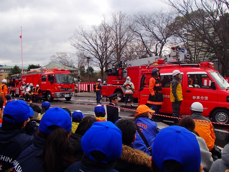 訓練を見学するクラブ員