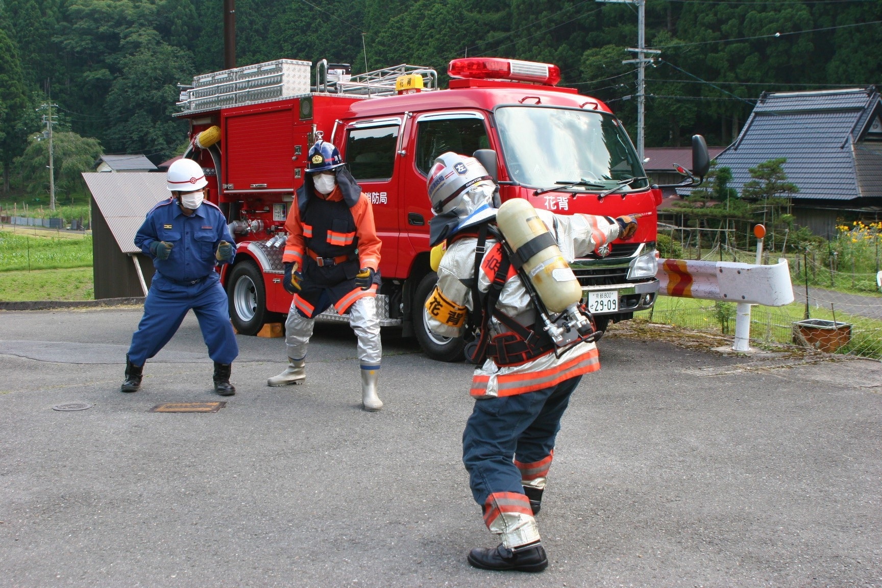 消防隊との連携訓練開始