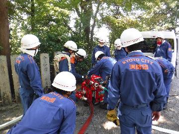 小型動力ポンプの操作確認