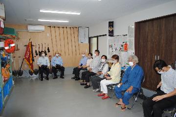 安朱分団器具庫にて