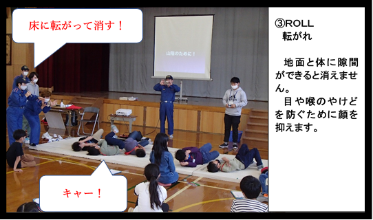 転がって消火