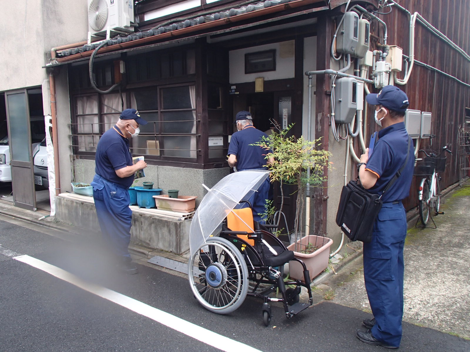 中京消防団朱雀第三分団による訪問防火指導