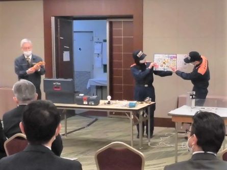 東急ホテルでの電気火災実験の様子