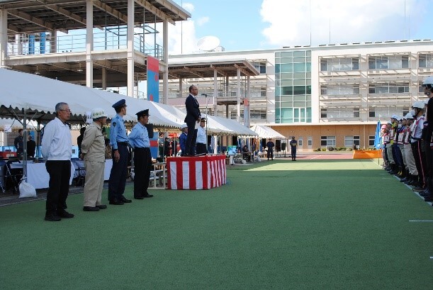 自衛消防訓練　開会式の写真