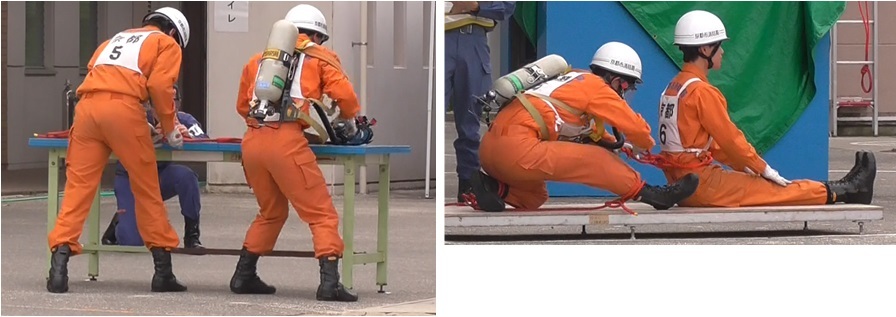 ほふく訓練の様子