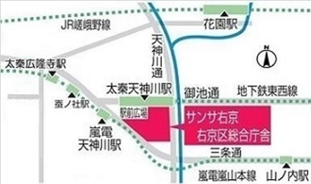 サンサ右京の地図
