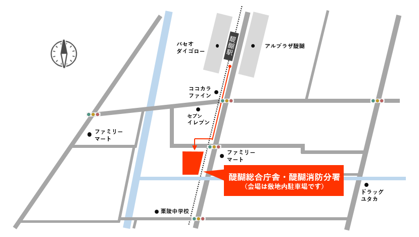 伏見醍醐総合庁舎駐車場の付近地図