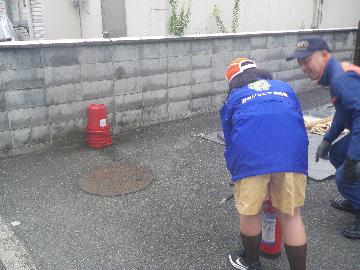 消火器の取扱要領を確認しました。