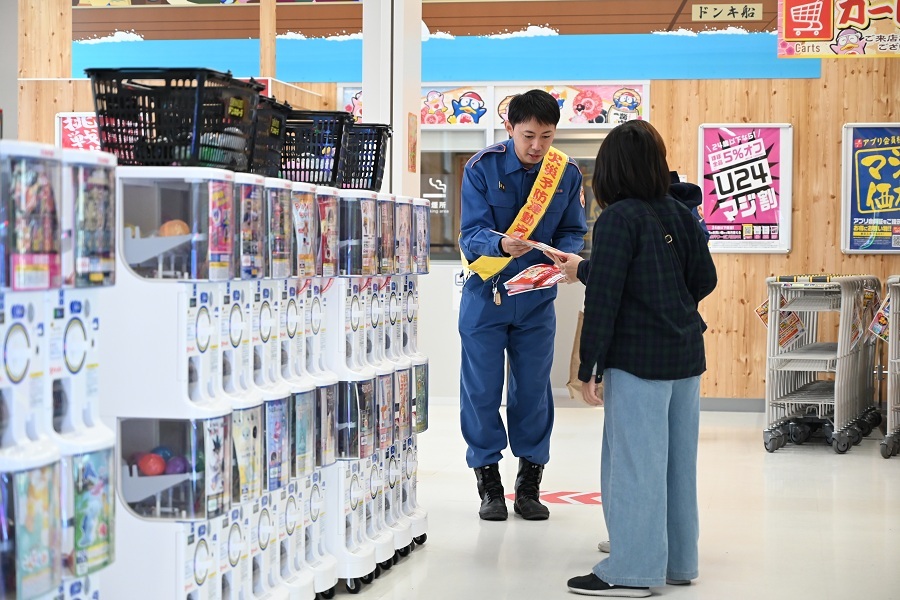 ドン・キホーテへの御来客者に火災予防をお願いしました