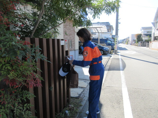 「防火協力をしていただく一歩になれば！」と、心を込めてポスティングしました。