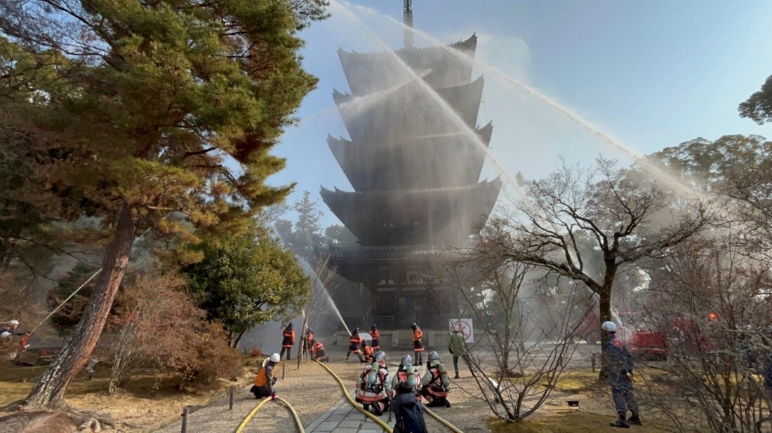 過去の合同消防訓練の様子