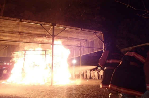 消防警備の様子