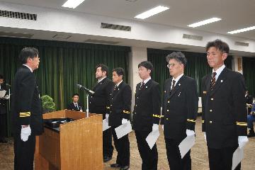 大枝、桂坂、新林、福西、大原野の各分団長が任命されました。
