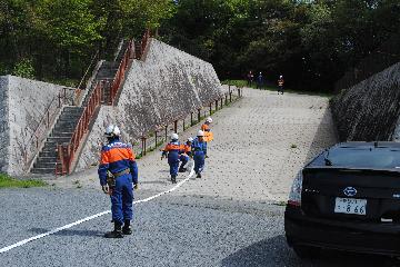 ホース延長の様子