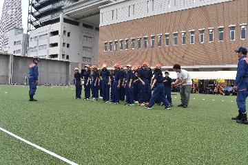 集合して基本訓練開始