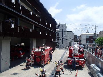 消防隊の訓練