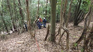 急斜面での救出中！