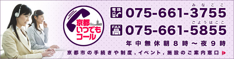 電話番号（075-661-3755），ファックス番号（075-661-5855）