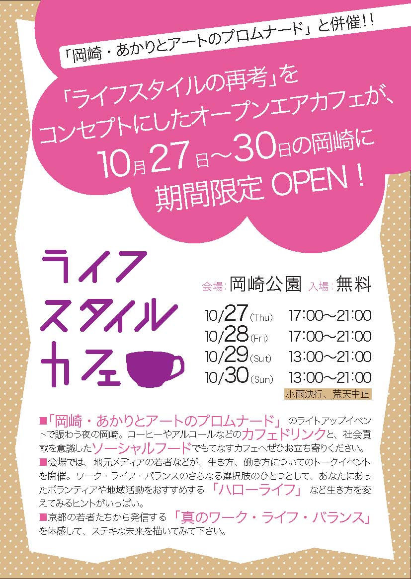 「ライフスタイルカフェ」PRフライヤー表面